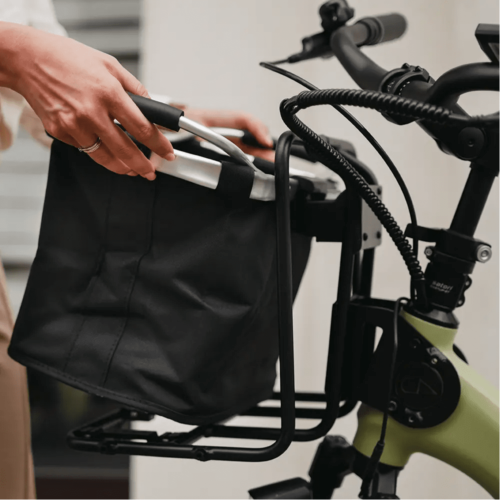 Basket bag for folding electric bike