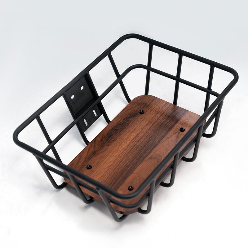Wooden base of the ADO front bike basket Black