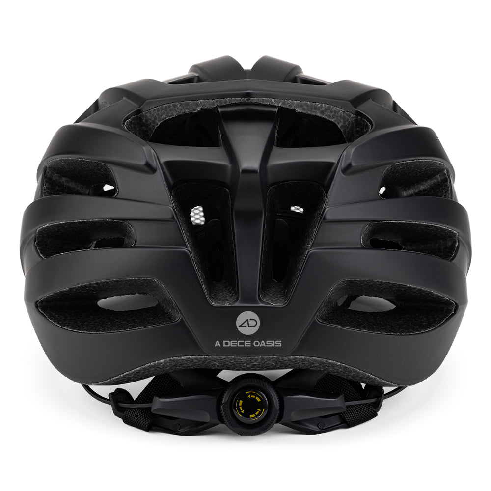 Rear view of the ADO adjustable bike helmet Black