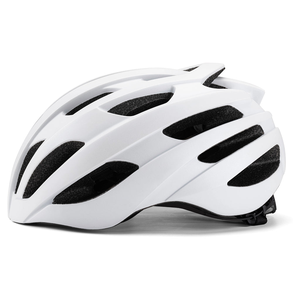 Side view of the ADO white cycling helmet White